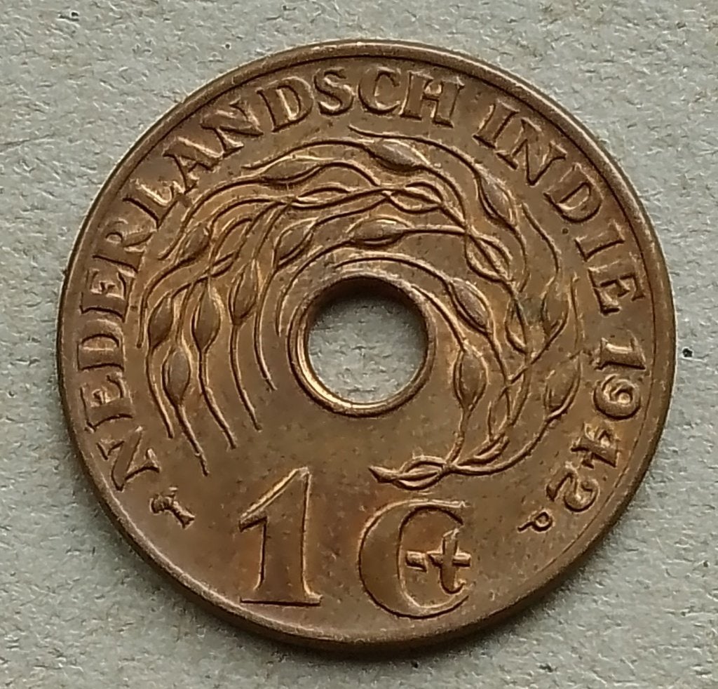Nederlands Indië, 1 cent 1942 P, Ophalen of Verzenden, Zuidoost-Azië, Losse munt