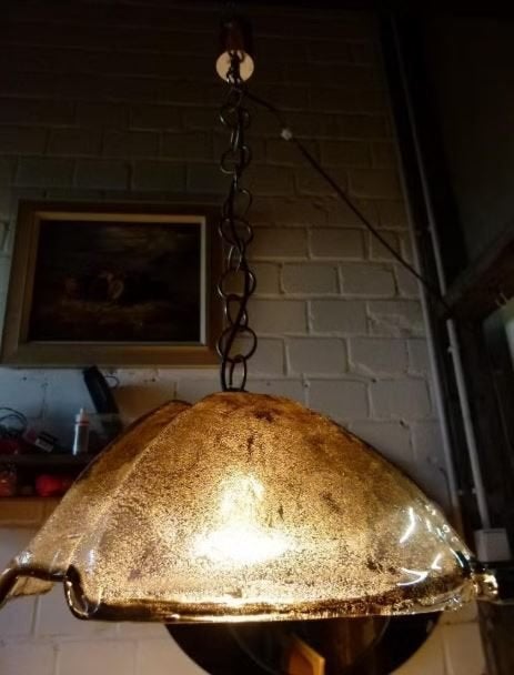 vintage hanglamp Glas Murano Bicolore Mazzega, Ophalen, E27 (groot), Mid-century, Glas