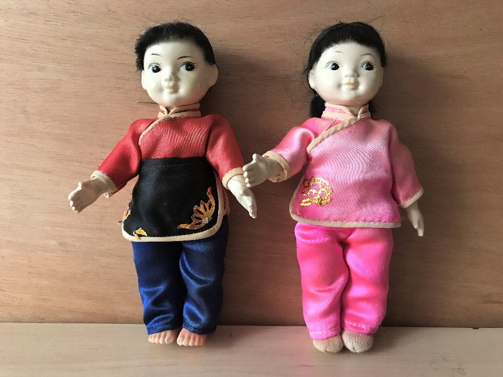 Vintage Kleine Chinese Popjes Pop 16 cm, Verzamelen, Ophalen of Verzenden, Gebruikt, Pop