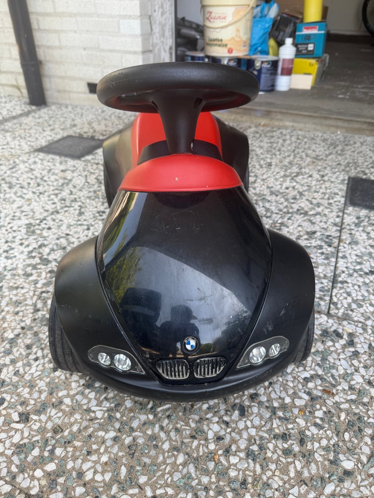 BMW Loopauto - Zwart met Rood Zitje, Ophalen, Gebruikt, Loopvoertuig