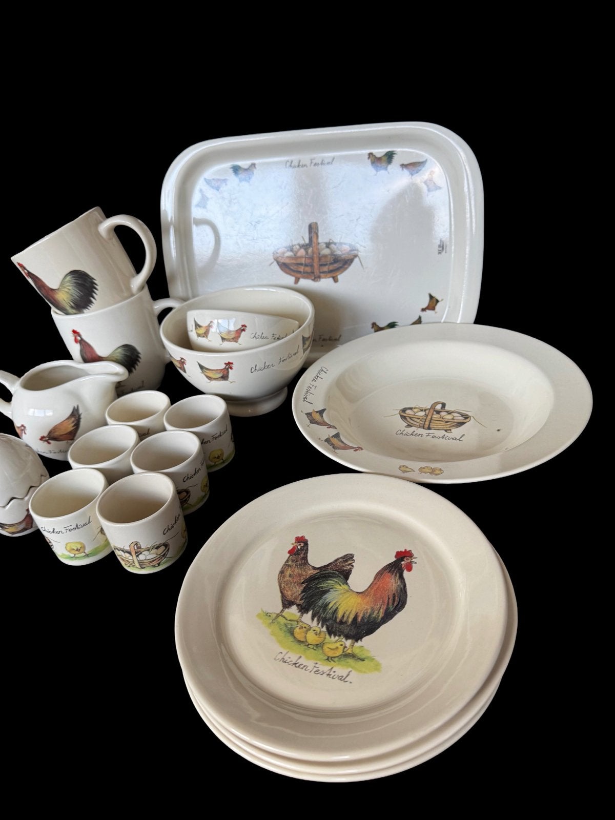 Chicken festival Jet servies, Overige typen, Ophalen of Verzenden, Zo goed als nieuw, Overige stijlen