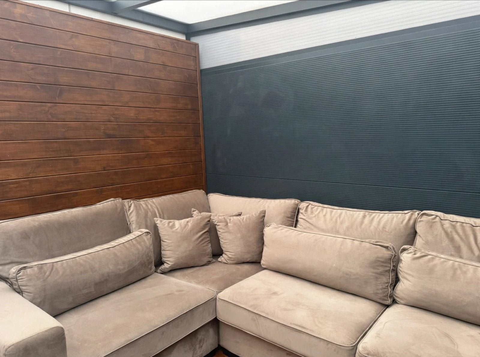 Comfortabele hoekbank - Zo goed als nieuw, Ophalen, 250 tot 300 cm, 100 tot 125 cm, Hoekbank