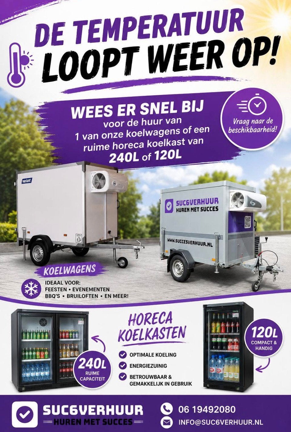 Koelwagen huren #koelaanhanger #verhuur, Ophalen, Nieuw, Overige