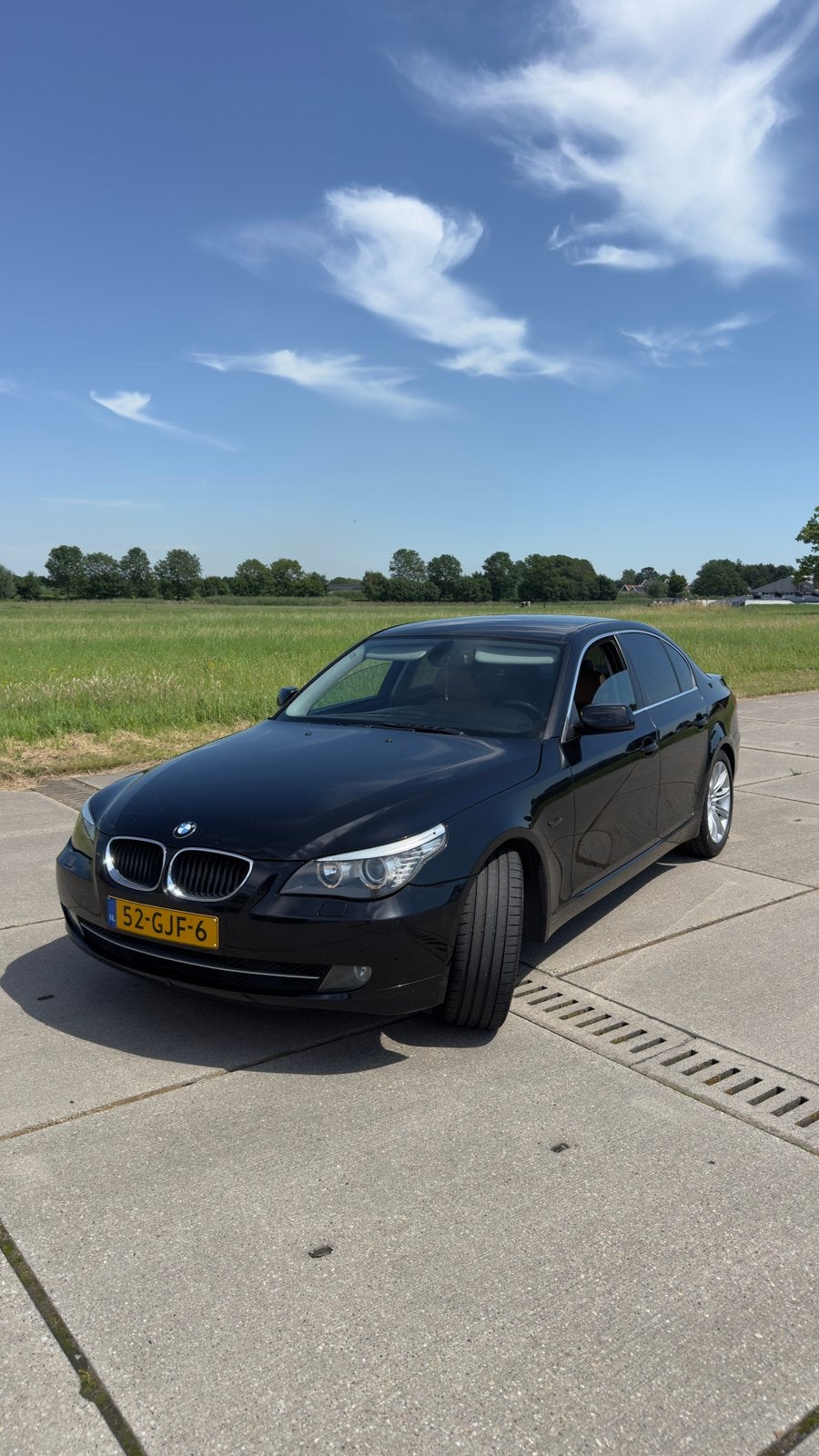 BMW 5-Serie 2.0 520I AUT 2008 Zwart, Auto's, Automaat, Euro 5, Achterwielaandrijving, 4 cilinders