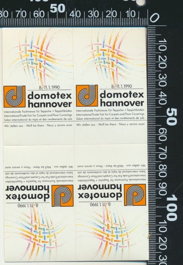 Sticker: Domotex 1990 - Hannover, Ophalen of Verzenden, Zo goed als nieuw, Bedrijf of Vereniging