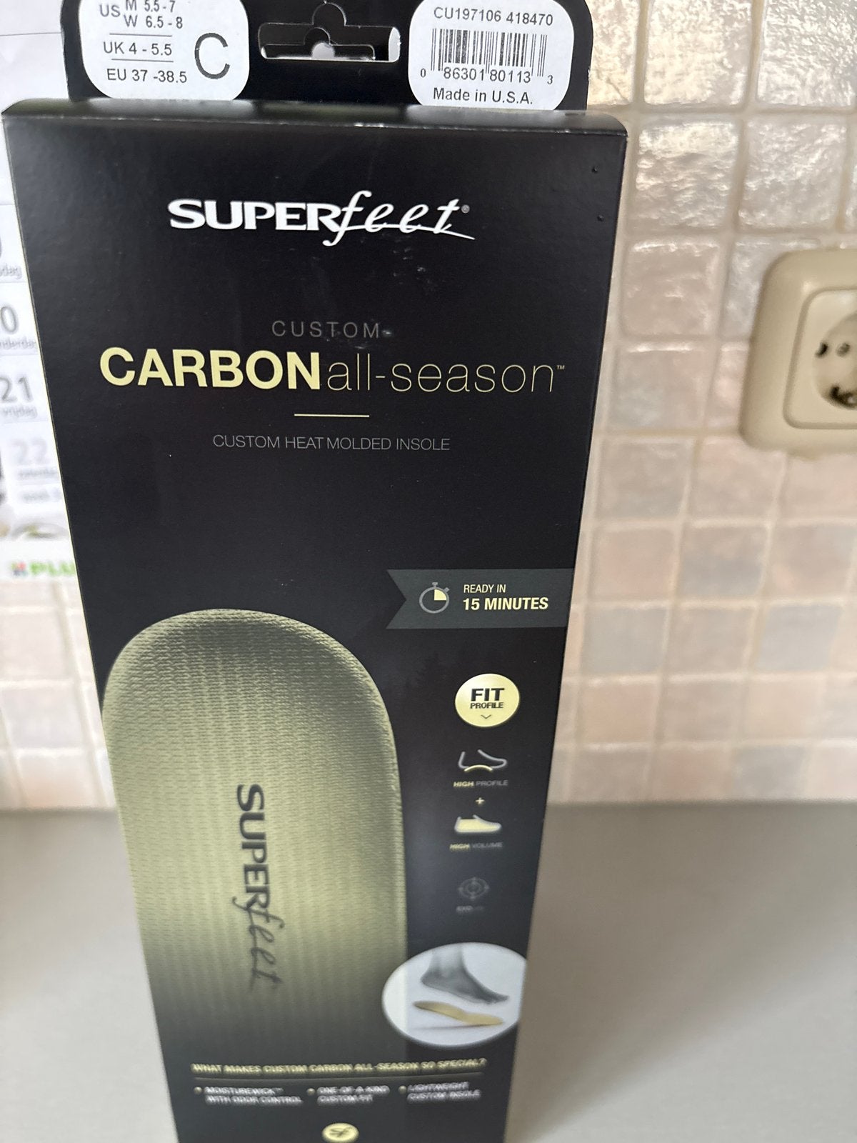 Superfeet Carbon All-Season Inlegzolen - Maat C (37-38.5), Ophalen of Verzenden, Nieuw, Overige kleuren, Overige typen
