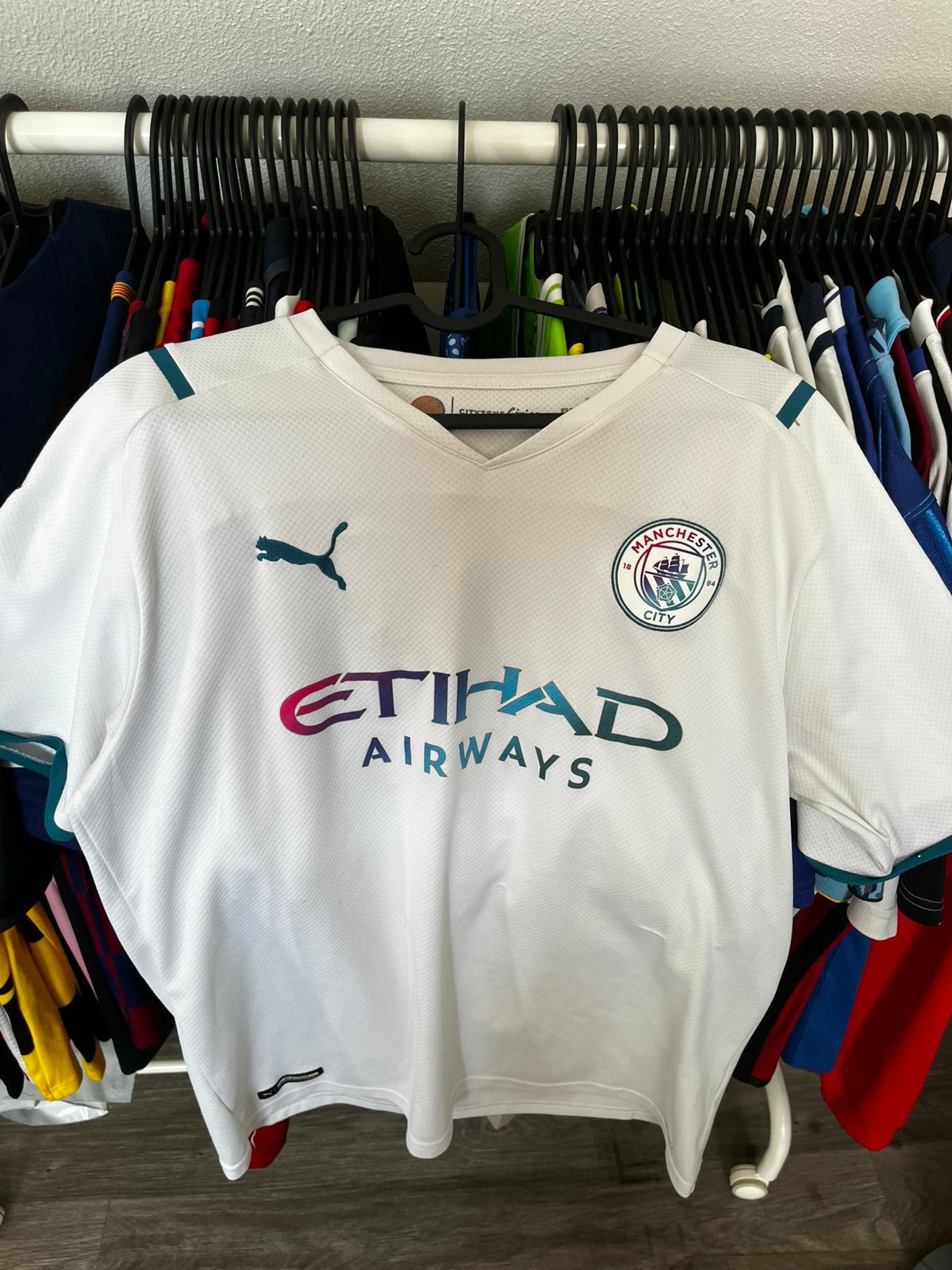 Manchester City 2021/2022 L, Maat 52/54 (L), Wit, Ophalen of Verzenden, Voetbal