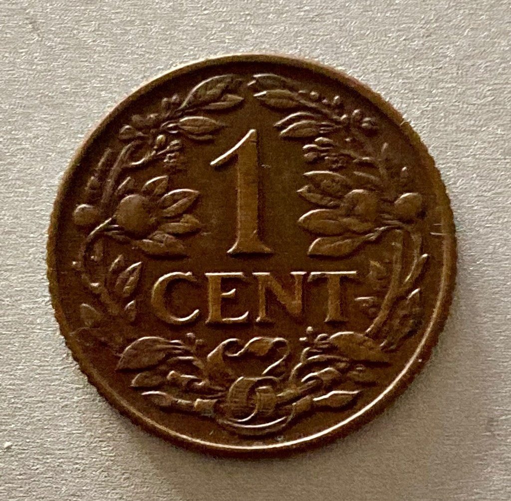 1 cent Nederlandse Antillen / Munt van Curaçao 1944, Verzenden, Koningin Wilhelmina, 1 cent, Losse munt