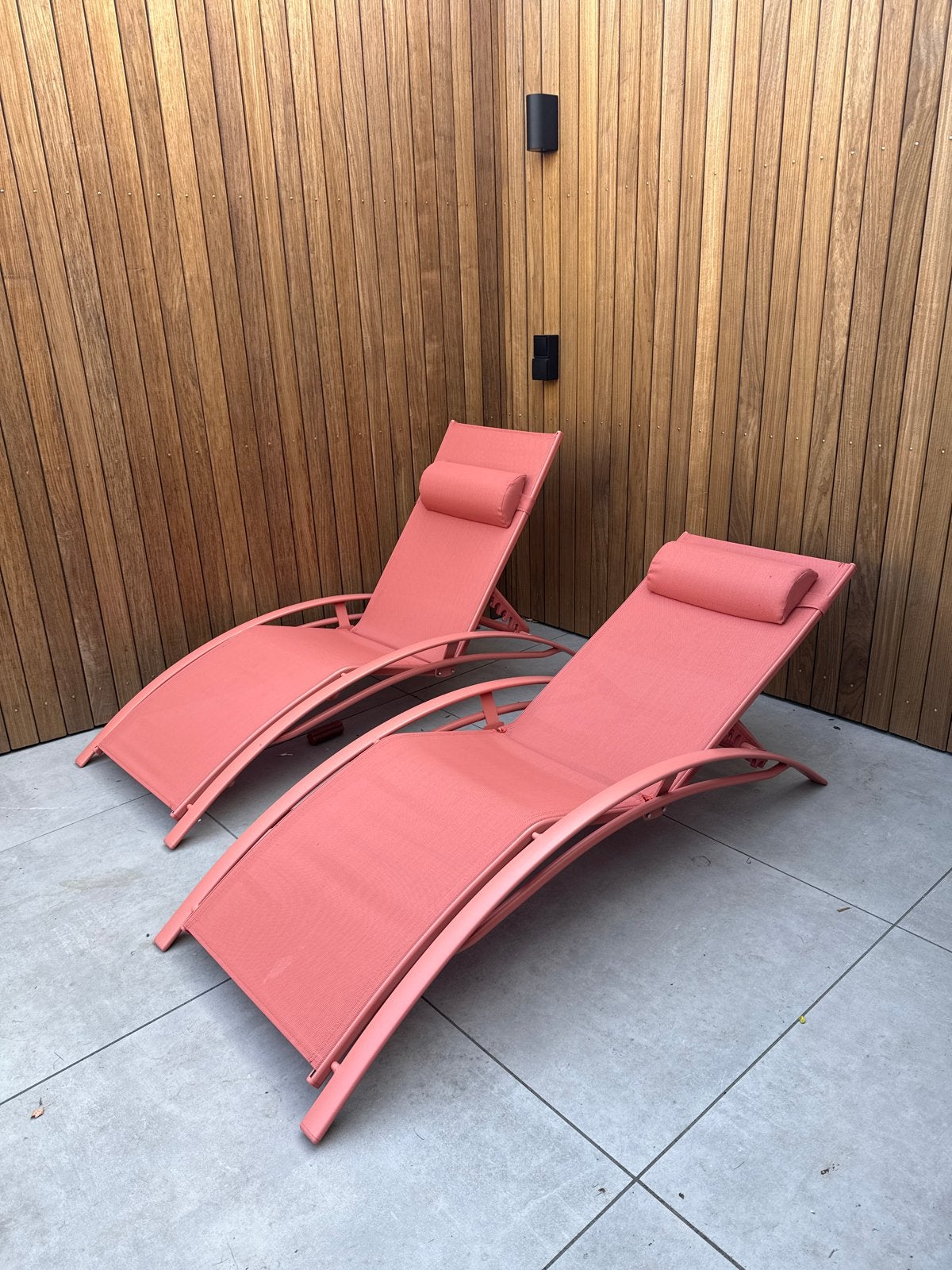 Moderne Tuin ligbedden in hoogte verstelbaar, Ophalen of Verzenden, Gebruikt, Textileen, Verstelbaar