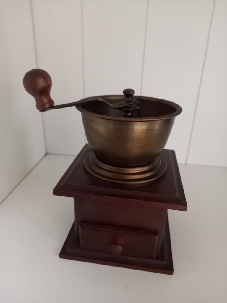 Vintage koffiemolen hout/messing koper, Antiek en Kunst, Antiek | Keukenbenodigdheden, Ophalen of Verzenden