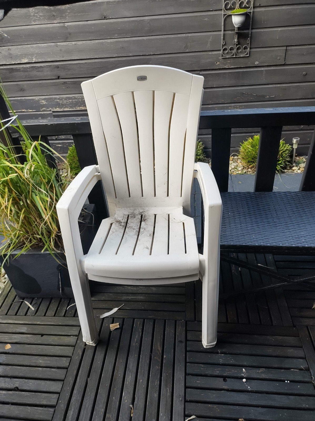 2 Witte Jardin buitenstoelen (campingstoelen), Tuin en Terras, Ophalen, Gebruikt, Kunststof