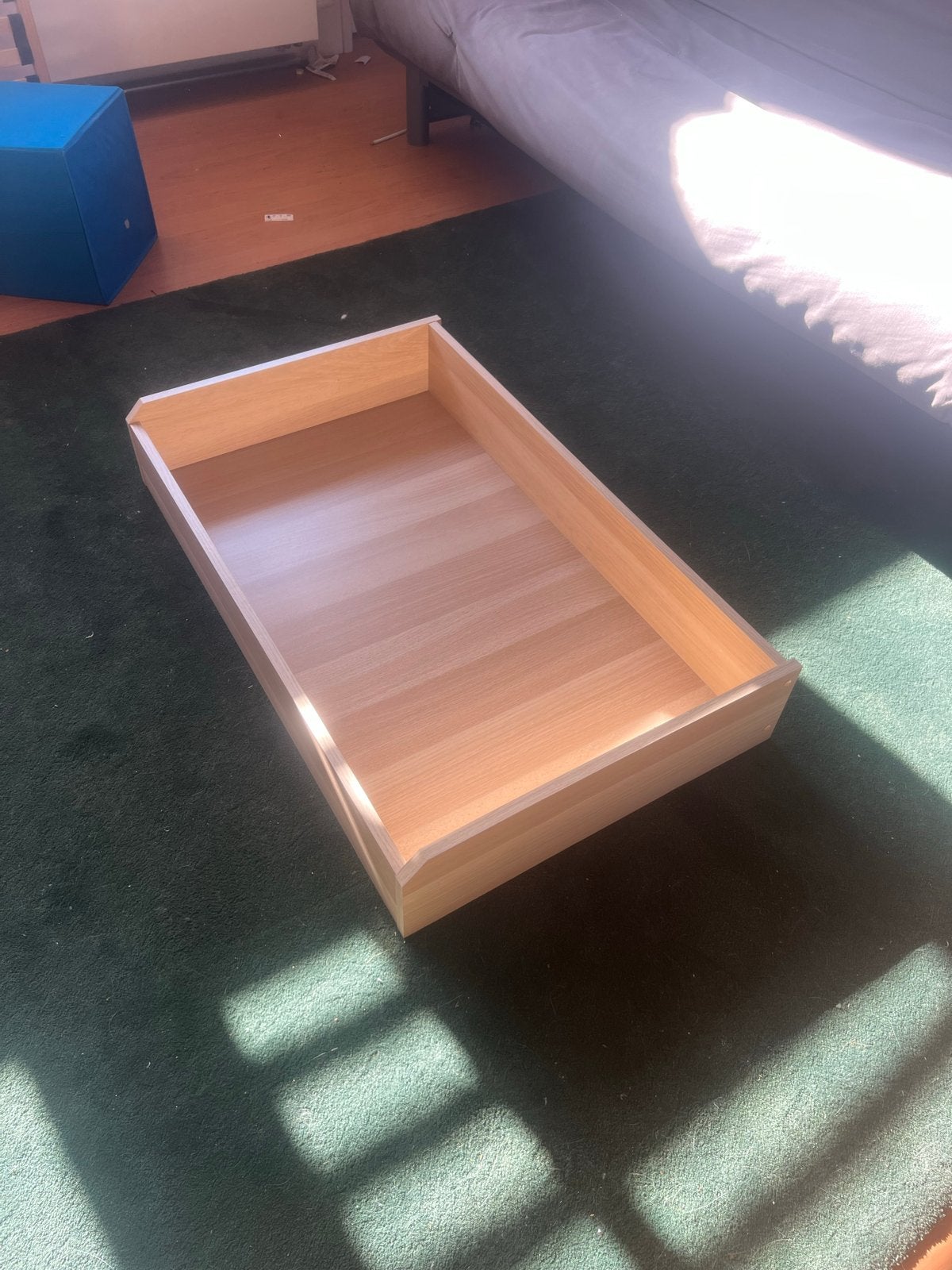 Houten lade voor bed of kast, lichtbruin, Ophalen, Gebruikt, 75 cm of meer, 50 tot 100 cm
