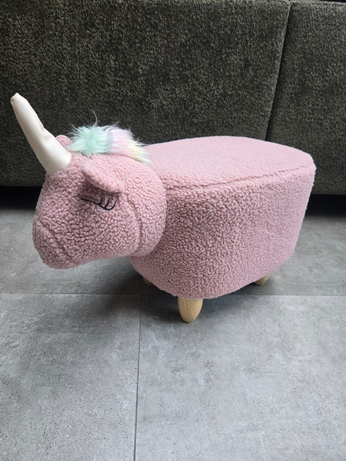 Beliani Eenhoorn Poef - Roze en Speels, Minder dan 50 cm, Minder dan 50 cm, Ophalen of Verzenden, Zo goed als nieuw