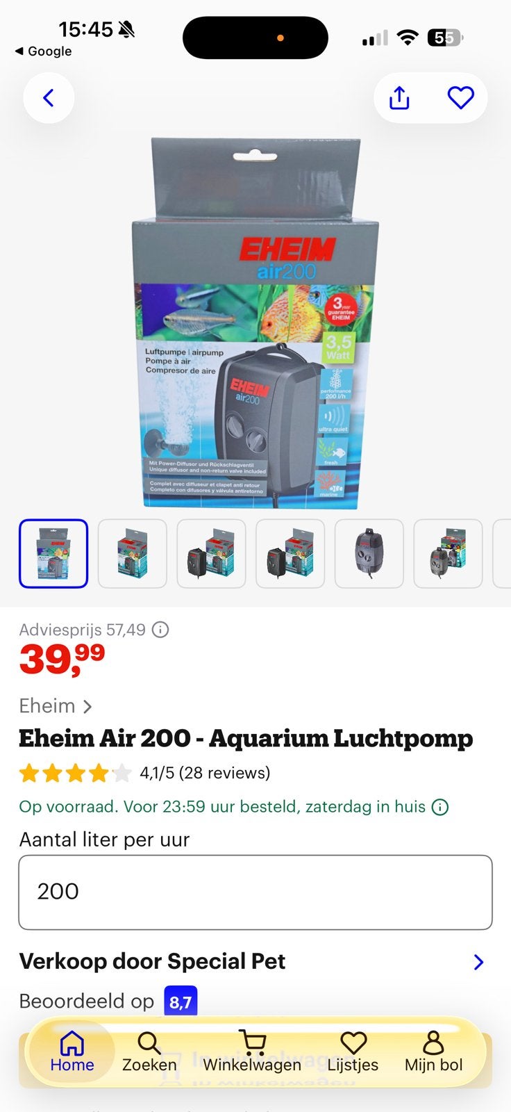 Eheim Air Pump 200 Luchtpomp - Slechts 2 Maanden Gebruikt, Dieren en Toebehoren, Vissen | Aquaria en Toebehoren, Ophalen of Verzenden