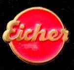 Eicher broche- rood blik, Verzamelen, Verzenden, Gebruikt, Transport, Speldje of Pin