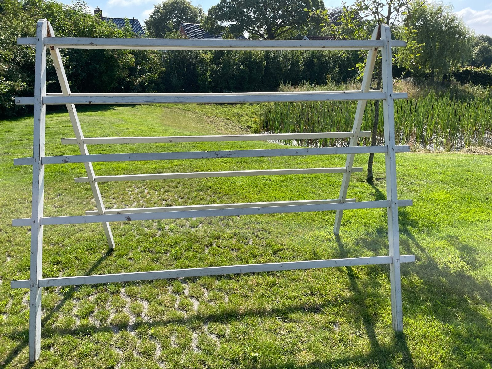 Ouderwets houten wasrek voor buiten, Ophalen, Gebruikt, Wasrek