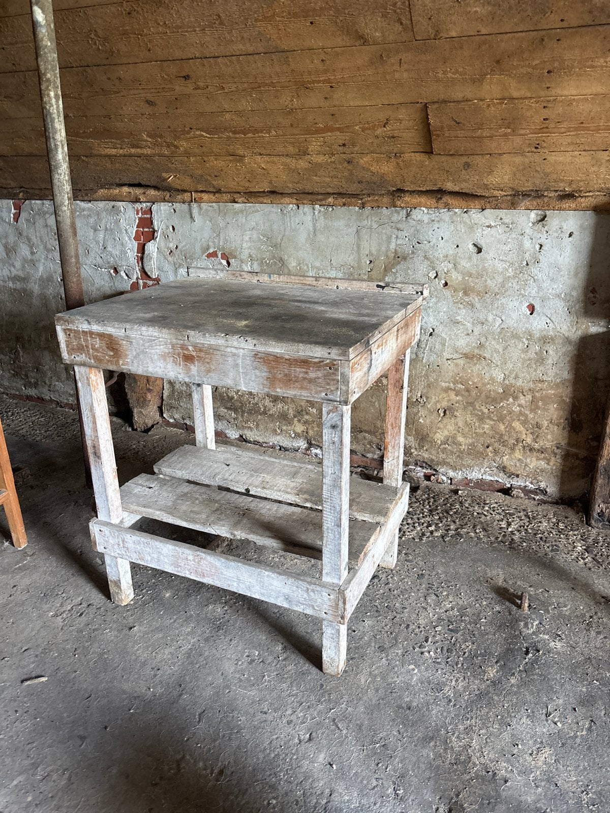 Oud houten blok/tafeltje voor tuinhuis of decoratie, Ophalen, Gebruikt, Rechthoekig, Hout