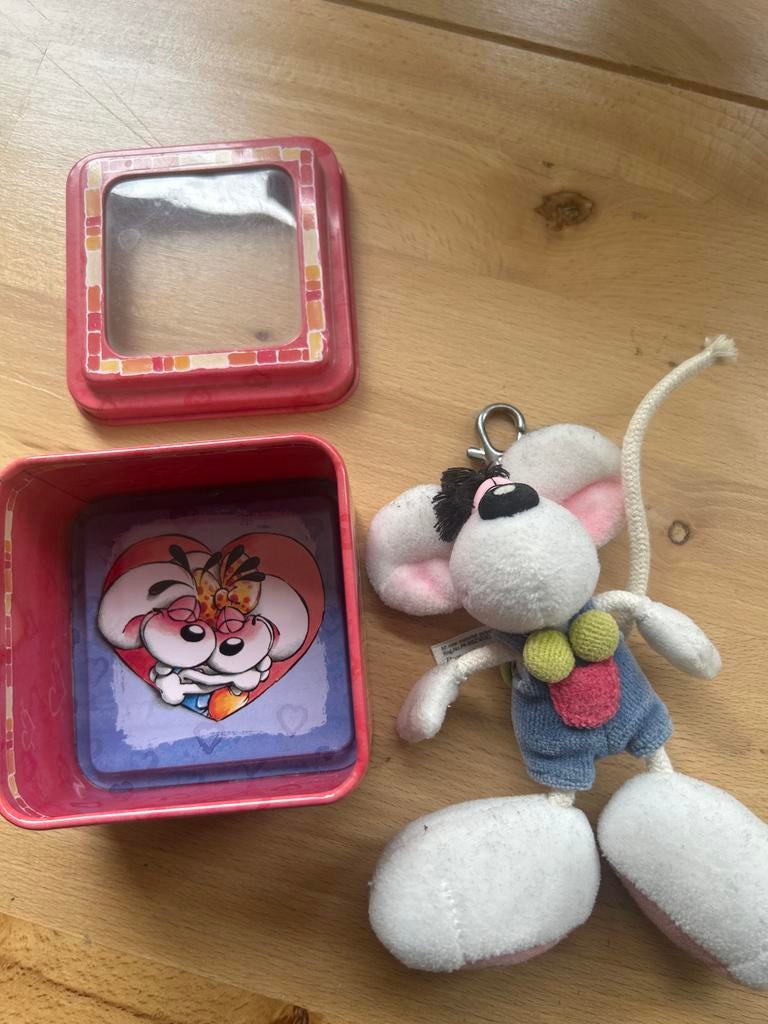Diddl en Diddlina sleutelhanger en bewaardoosje, Ophalen of Verzenden, Verschillende figuren, Zo goed als nieuw, Knuffel