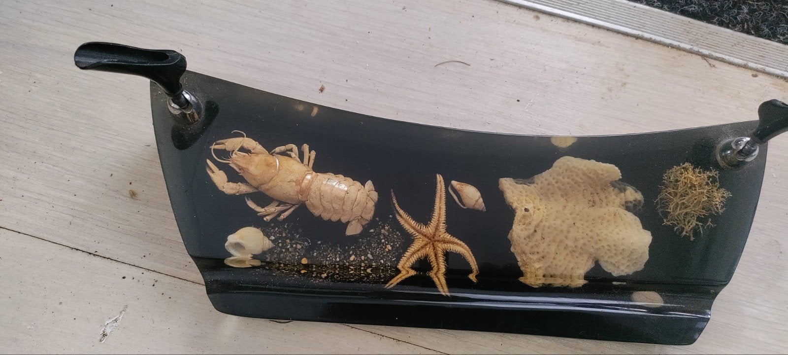 Unieke penhouder met zeedieren in hars, Ophalen of Verzenden, Zo goed als nieuw