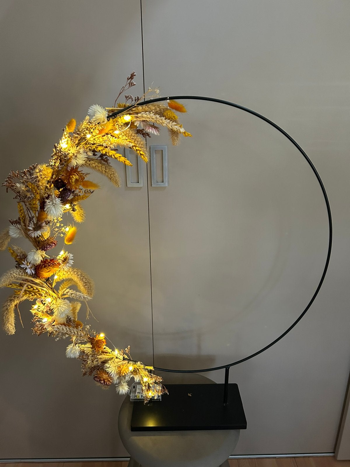 Herfst decoratie ring met droogbloemen, Ophalen, Zo goed als nieuw
