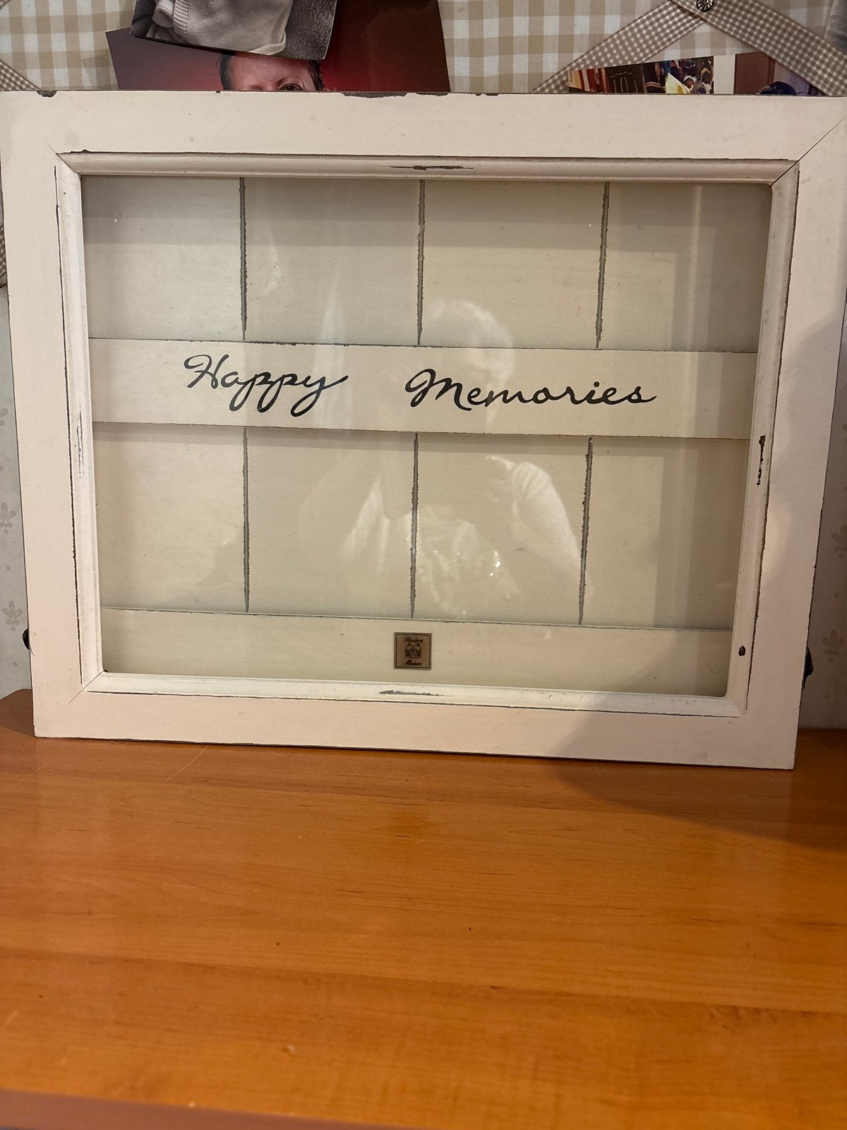 Witte fotolijst 'Happy Memories' - Gebruikt, Huis en Inrichting, Woonaccessoires | Lijsten, Gebruikt, Ophalen of Verzenden, Fotolijst