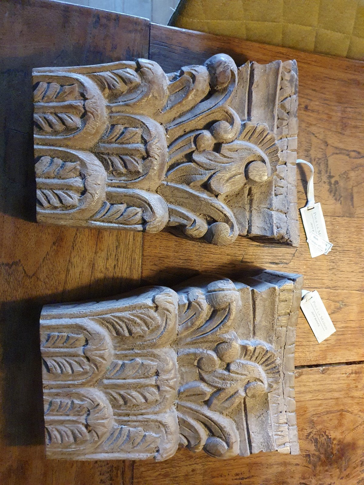 Indiase houten handgesneden ornamenten, Ophalen of Verzenden