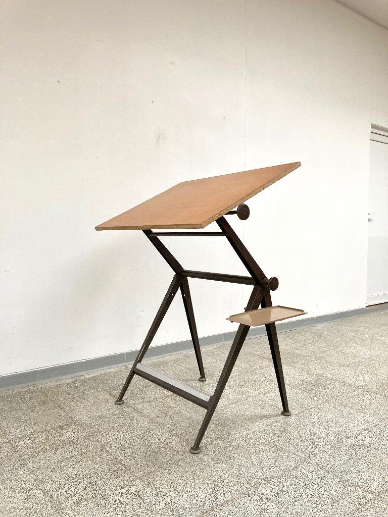 Vintage design Friso Kramer/Wim Rietveld tekentafel, Ophalen, Gebruikt, Minder dan 130 cm