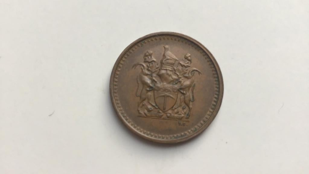 Rhodesia 1 cent 1970., Postzegels en Munten, Munten | Afrika, Ophalen of Verzenden, Overige landen