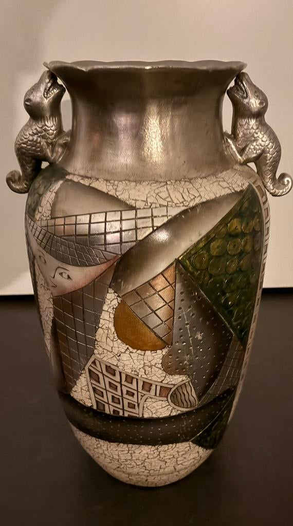 Unieke handgemaakte vaas Alexander Kalifano 50 cm hoog, Ophalen