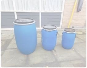 blauwe ton opslagton regenton 30,60 en 120 liter, Ophalen, Zo goed als nieuw