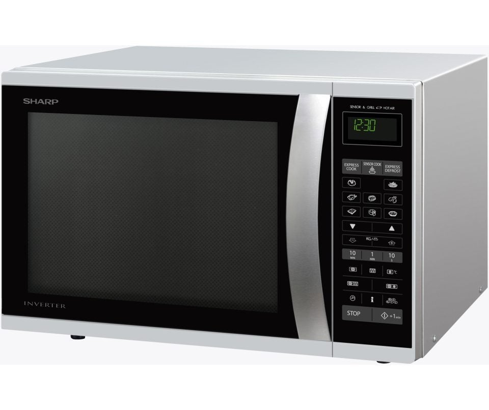 Sharp R971INW Vrijstaande Combi-Magnetron RVS, Witgoed en Apparatuur, Ophalen, Combimagnetron, Gebruikt, Grill