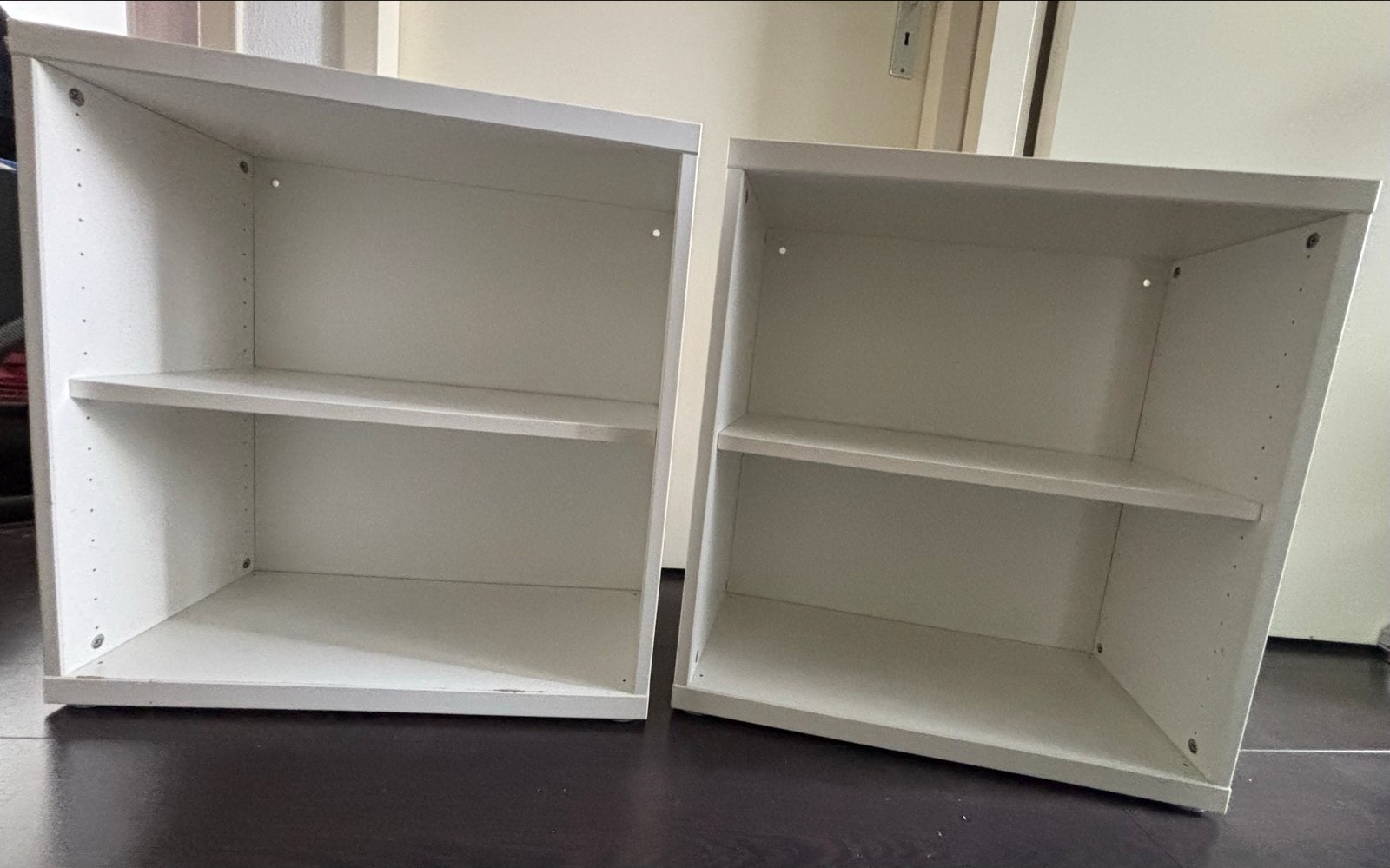 Witte opbergkastjes met plank (2 stuks), Huis en Inrichting, Ophalen, Met plank(en), 100 tot 150 cm, Zo goed als nieuw