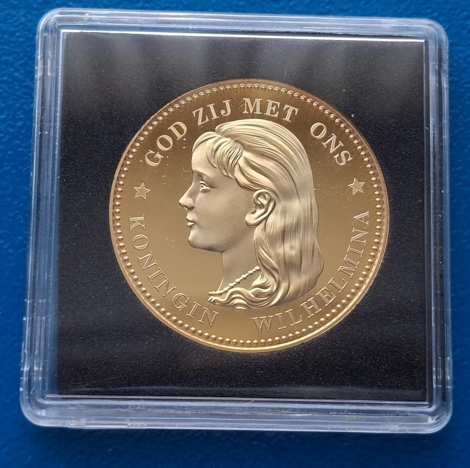 Originele Herslag 10 Gulden 1891/1895  - Wilhelmina, Verzenden, Brons, Nederland