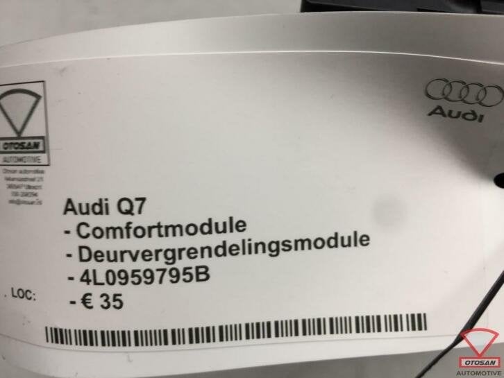 audi q7 4l deur portier module 4l0959795b, Gebruikt, AUDI AG, Auto-Union-Strasse 1
85045  Ingolstadt, DE, Kundenbetreuung@audi.de