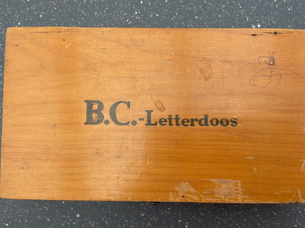 Vintage Houten BC Letterdoos - Educatief Speelgoed, Ophalen, Gebruikt, Taal en Lezen