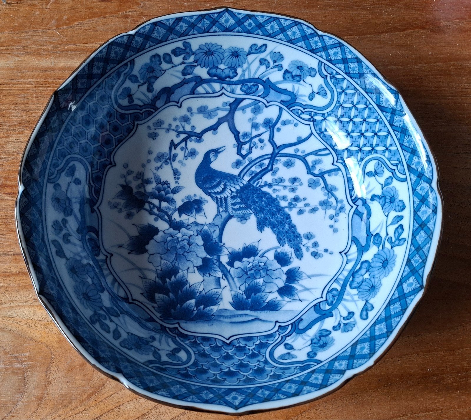 Japanse schaal met vogel - Andrea by Sadek, Ophalen of Verzenden, Zo goed als nieuw, Rond