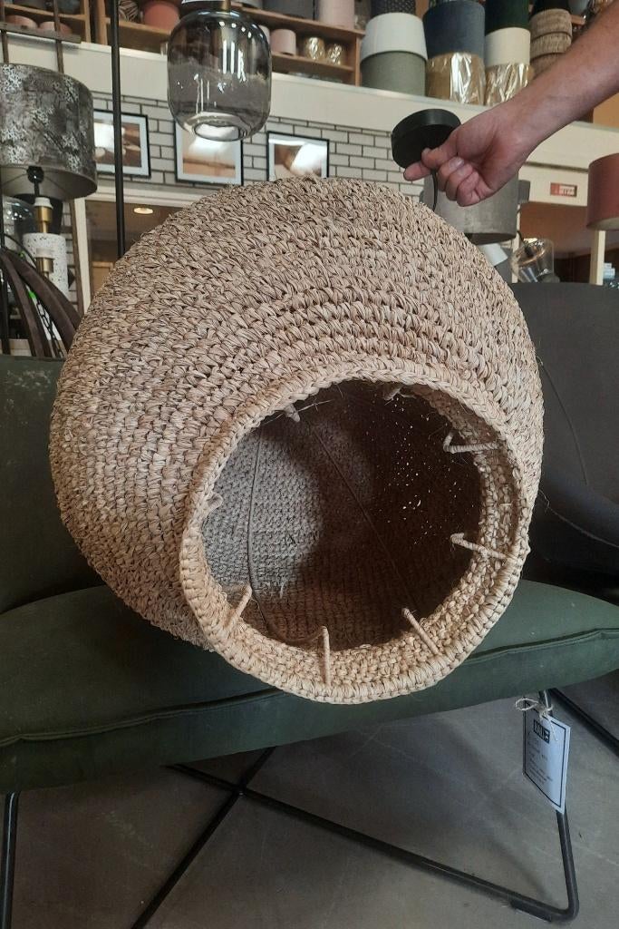Gave ronde jute hanglamp CORYP Light & Living Ø45 palmblad, Huis en Inrichting, Lampen | Hanglampen, Ophalen of Verzenden, Zo goed als nieuw