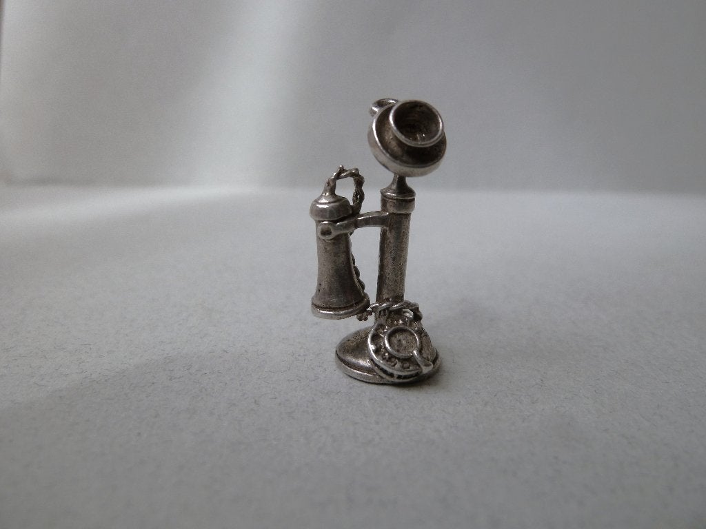 Oude Chim bedel zilver Antieke Telefoon PTT, Verzenden, Zilver, Hanger