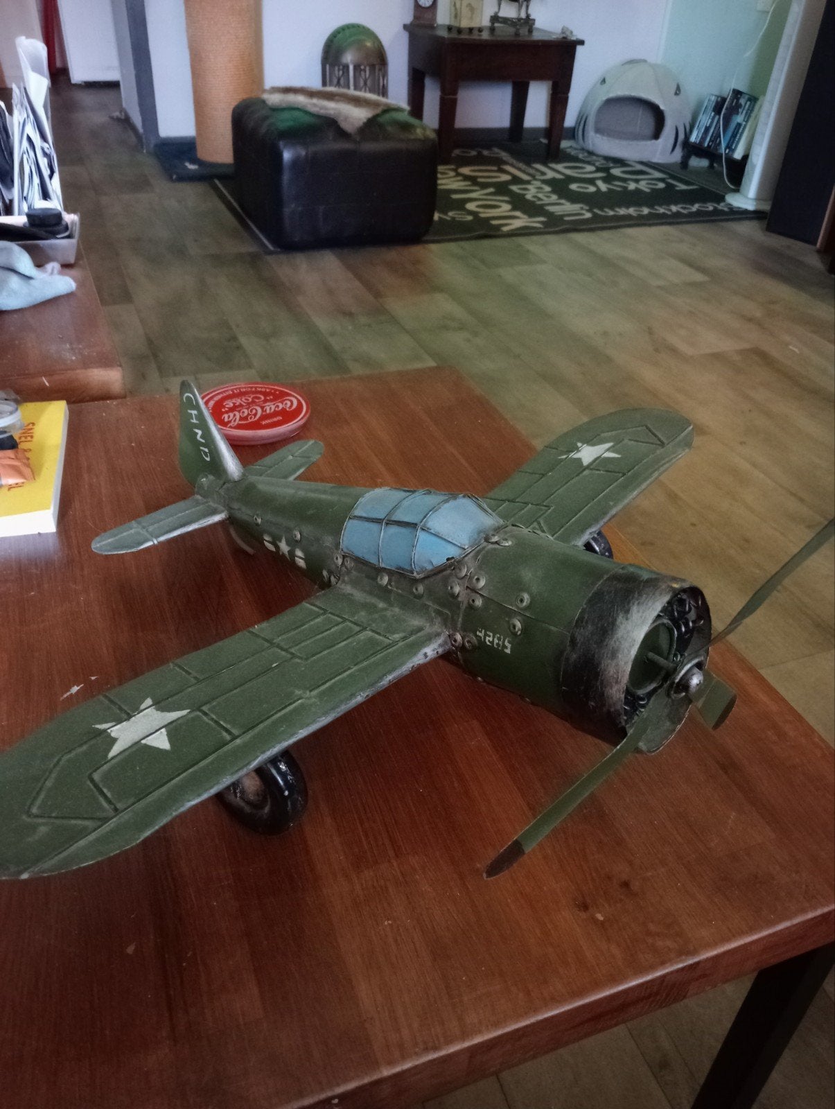 Vintage Metalen Vliegtuig decoratief, Hobby en Vrije tijd, Modelbouw | Vliegtuigen en Helikopters, Zo goed als nieuw, Vliegtuig