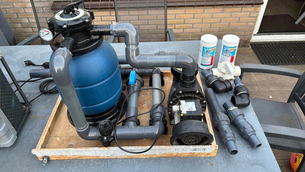 Complete zwembad, filter en verwarming set., Ophalen, Gebruikt