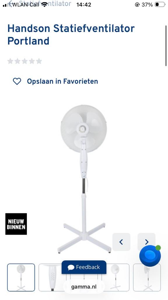 Ventilator Handson statiefventilator, Witgoed en Apparatuur, Ventilatoren, Ophalen of Verzenden, Nieuw, Statiefventilator