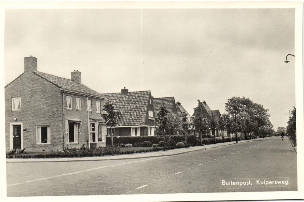 Buitenpost, Kuipersweg - fietser - ongelopen, Ophalen of Verzenden, 1940 tot 1960, Ongelopen, Friesland