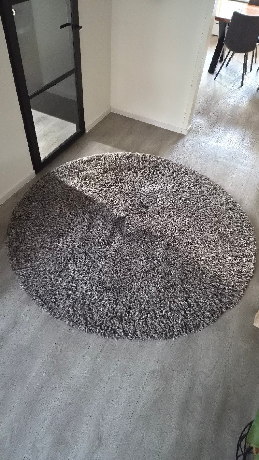 Modern rond hoogpolig vloerkleed - 200 cm - Lichtbruin, Ophalen, Bruin, Rond, 200 cm of meer