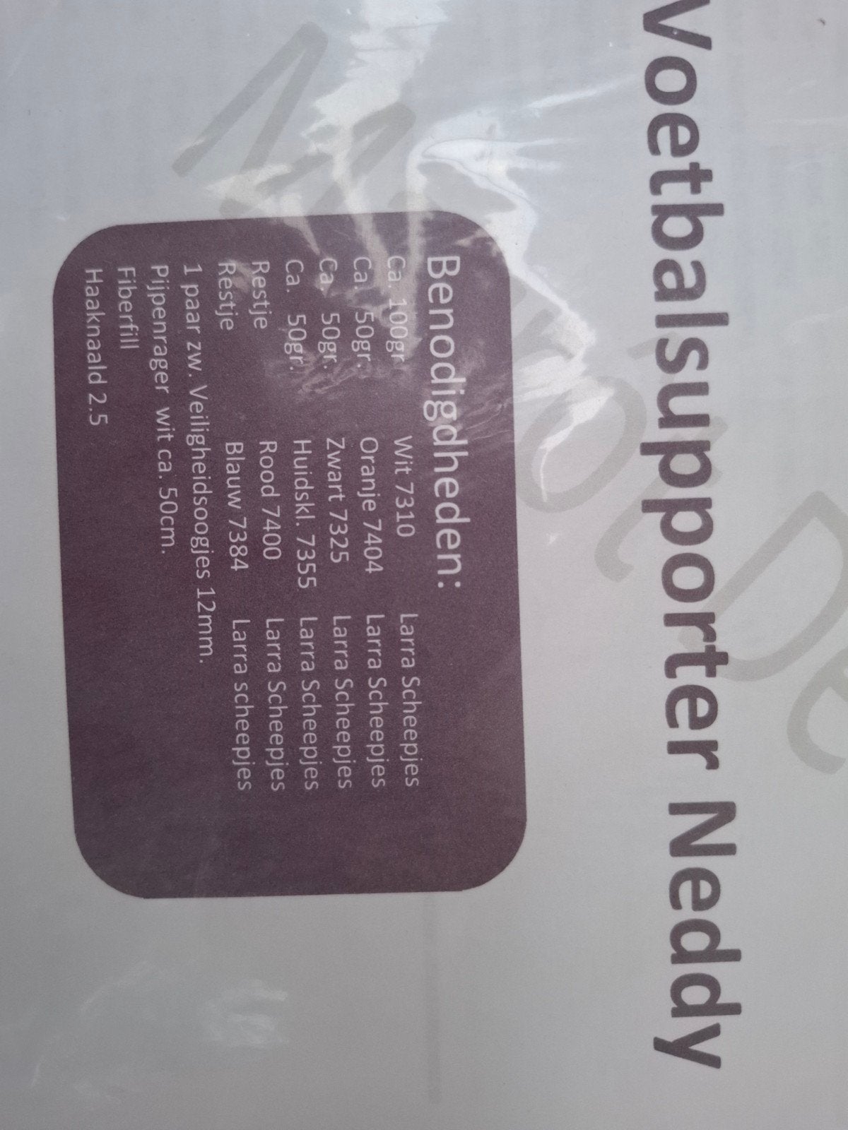 Voetbalsupporter Neddy - haken, Ophalen, Nieuw, Breien, Patroon of Boek