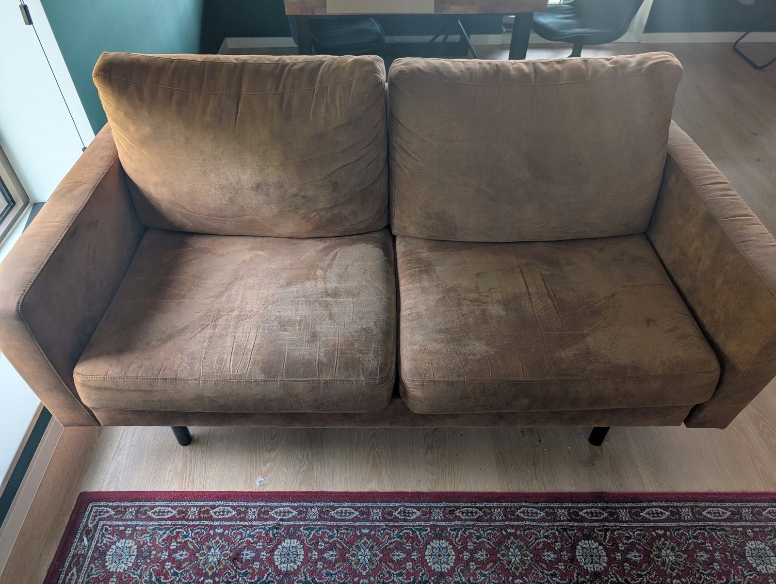 Cognac (bruin) bank 180/85, Huis en Inrichting, Ophalen, Gebruikt, 150 tot 200 cm, Tweepersoons