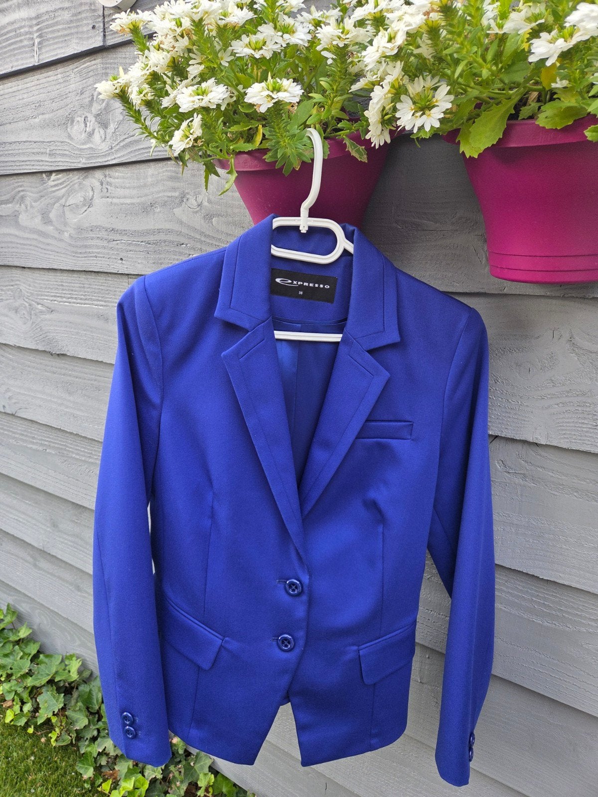 Prachtig blauw jasje van Expresso, mt M €20, Kleding | Dames, Maat 38/40 (M), Ophalen of Verzenden, Zo goed als nieuw, Jasje