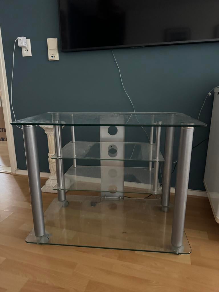 TV Meubel., Huis en Inrichting, Kasten | Televisiemeubels, Ophalen, Gebruikt, Glas, Minder dan 100 cm