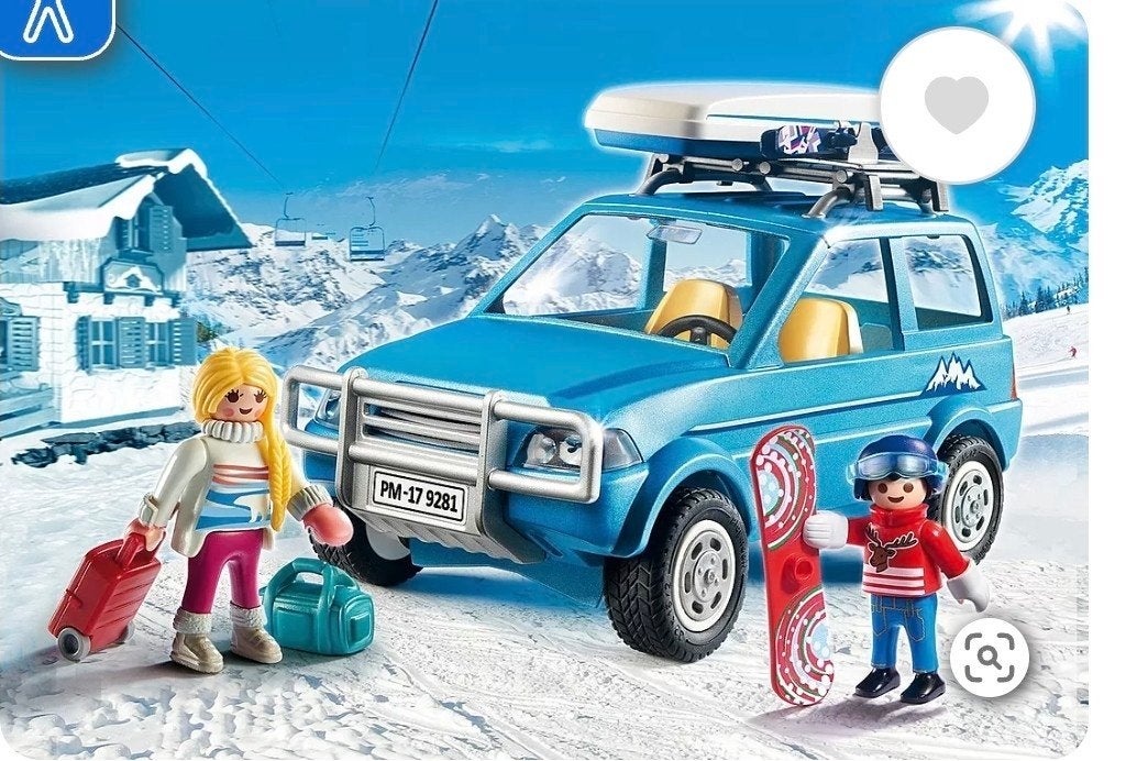Playmobil 9281 Wintersporter SUV met dakkoffer en figuren, Gebruikt, Complete set, Voertuig, Family fun