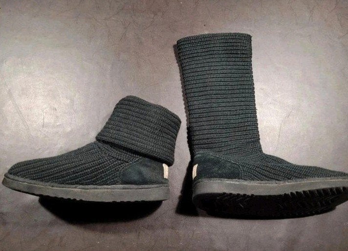 Zwarte UGG gebreide laarzen/enkellaarsjes - Maat 41, UGG, Zwart, Lage of Enkellaarzen, Ophalen of Verzenden