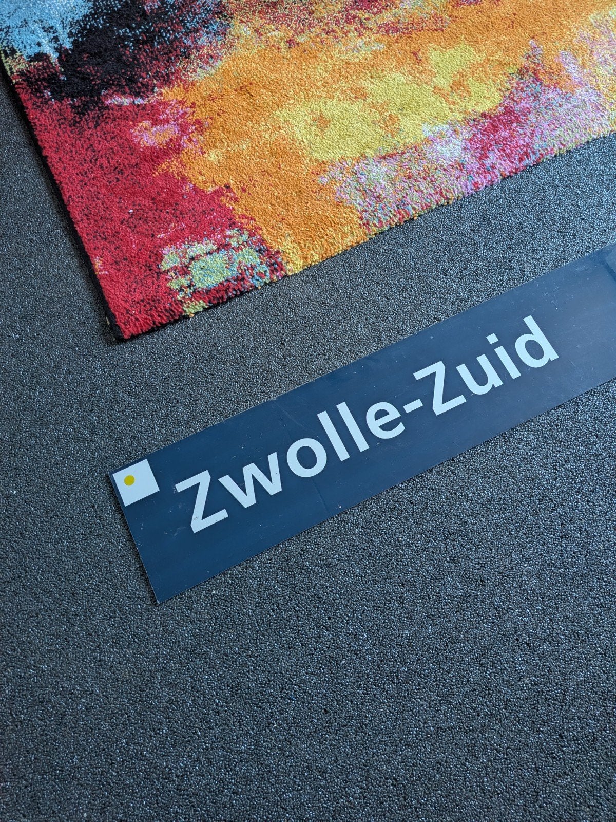 wanddecoratie bus bord Zwolle -zuid, Ophalen, Metaal, Gebruikt, Decoratieobject
